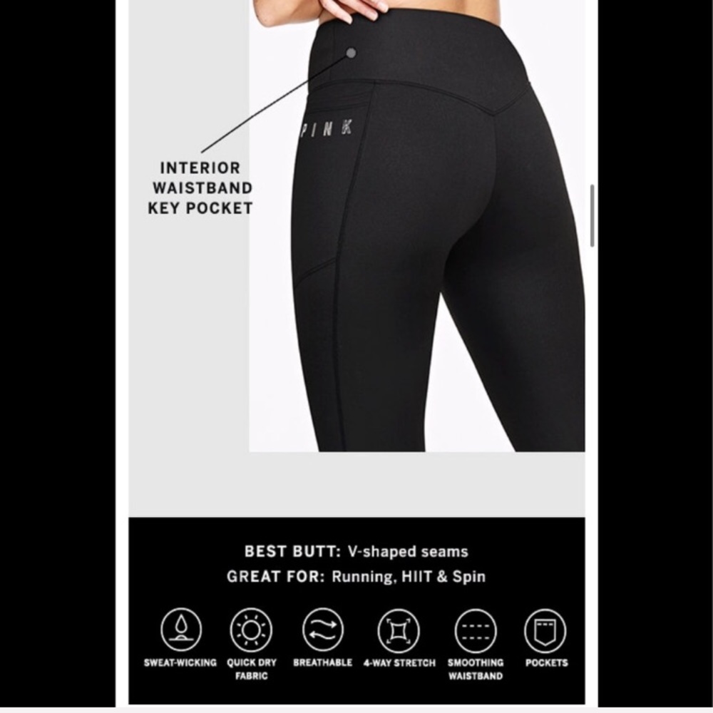 💕VS PINK BLACK & GREY MARL ULTIMATE V LEGGINGS - Picture 10 of 10